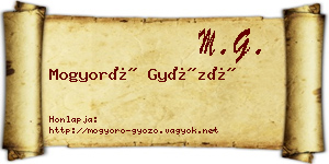 Mogyoró Győző névjegykártya